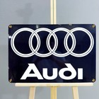 Vintage Rusted Audi Rings Heavy Metal Sign Garage Decor  60x40 Cm -  23 6   15 7 