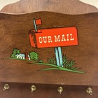 Vintage Wooden Mail Key Holder Our Mail Wall Hanging Letters Keys