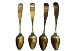 Antique 19th Century Coin Silver Tablespoon  7  Joseph Rice Fiddleback Set Of 4