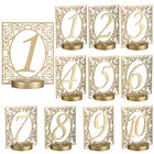 Gold Wooden Table Numbers 110 With Base Wedding Reception Decor 10 Pcs