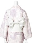 Authentic Japanese Yukata 2pc Set Pink Floral Pale Tone Feminine New One Size