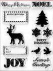 Christmas Rubber Stamps Flourishes Deer Sentiments Clear Cling Holiday Images