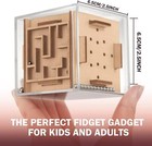 Wooden Fidget Puzzle Cube - 3d Brain Teaser For Anxiety Relief