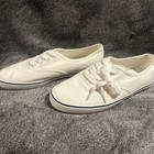 Old Navy Women s White Canvas Lace Up Flat Tennis Shoes Brand New Size 8
