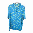 Nicklaus Men   s Xl Blue Lime Slice Print Golf Polo Shirt Eco Choice Performance