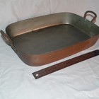 Vtg Korea Made Copper Roasting Pan 15  Long By 11  Wide 