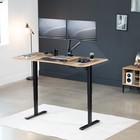 Vivo Reclaimed Wood   Black 63    X 32    Electric Height Adjustable Stand Up Desk