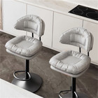 2pcs Swivel Upholstered Bar Stools Kitchen Counter Pub Chairs With Back For Home