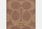 Coach Id Lanyard In Signature Canvas Signature Canvas Gold Tan Brown Brand New