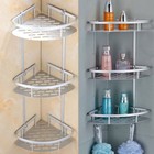 3 Layer Triangular Shower Caddy Shelf Rustproof Corner Bath Storage Holder Rack