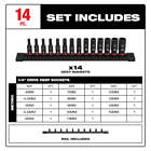 Milwaukee 49-66-7003 1 4  Drive Metric Deep 6 Point Impact Socket Set -14 Pc