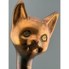 Vintage Modernist Copper Cat Sculpture Long Neck Feline Brass Tail 11  Marked