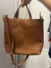 Madewell The Zip Top Transport Tote Bag Small Crossbody Brown English Leather