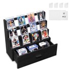 Trading Card Display  3-tier Trading Card Storage With Custom Drawer  Black