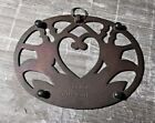 Vintage Cast Iron Copper Finish Trivet Wall Decor Heart Oval 8 25  X 6 25  C21