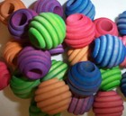 25  Bird Toy Parts 3 4  Colored Wood Beehive Beads  Parrot Toy Parts W  Hole 