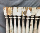 Antique Vtg Lot 21 Turned Shabby White 2x21 Exterior Porch Spindles Old 1321-24b