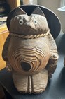 Shou-sugi-ban Japanese Tanuki Sculpture Family Of 4 Vintage Mcm Artist Signed