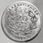 Nicaragua 1880 H 20 Centavos Km  4  World Silver Coin Low Mintage 288k