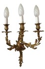 Antique French Pair Of Gilt Metal brass Louis Xv Style Wall Lights sconces