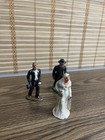 Vintage Barclay Manoil Lead Wedding Figures Bride Groom Minister Set Usa 1940s