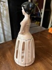 Lillian Vernon Ceramic Lady Dress Napkin Hanky Holder  Black Hair  9 75  Marked