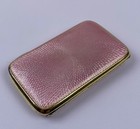 Solid Silver Sterling David Anderson Enamel Guilloche Cigarette Case Pink Deco
