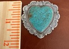 Vintage Turquoise Heart Shaped Brooch