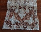 Vintage Point Venise Needle Lace Table Runner Butterflies   Flowers Ecru 38 
