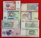 Unc  Lot Of 8  Different Foreign Paper Money Banknotes World Currency 