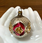 Vintage Antique Mercury Glass Christmas Ornament Bumpy Painted Indent German    