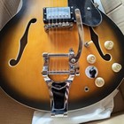 Custom 335 Semi-hollow Satin Vintage Sunburst Electric Guitar Bigsby Tremolo