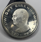 1970 Ras Al Khaimah 10 Ten Riyals  Dwight Eisenhower  Proof Km  31  Low Mintage