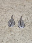 Lot Of 2 Vintage Torpedo   Teardrop Style Boat Cleats   Tie Downs Plated 3  Top