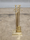 Virginia Metalcrafters 4 Pieces Fireplace Tool Set Cast Brass Made In Usa