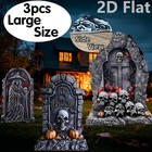 3-piece Set Large Cemetery Headstone Yard Marker With Plastic Stakes