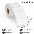 Inpourpack 12 Rolls 2-1 4 X 1-1 4 Inch Direct Thermal 2-1 4  X 1-1 4   White