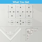  3 Set Wall Molding Kit With Flower Corner Pre-cut Wainscoting White  Style 1