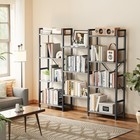 Triple 4 Tier Bookshelf  Bookcase With 11 Open Display Shelves  Wide Book She   