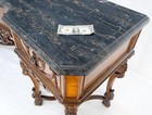 Antique Dovetailed Inlaid Carved Walnut Marble Top Sideboard Server Buffet Mint 