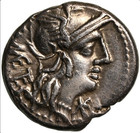 Roman Republic   Imperatorial M  Vargunteius Silver Denarius 130 Bc  Rome Ef