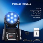 2x 105w Moving Head Stage Lighting Rgbw Wash 7led Dmx Mini Light Dj Disco Party