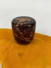 Japanese Vintage Antique Lacquer Tea Caddy Makie Plum Blossom Woman
