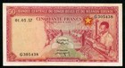 1957 Belgian Congo Ruanda-urundi Central Bank 50 Francs Banknote P  32 Choice Vf