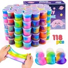 118 Pack Mini Galaxy Slime Party Favors  Stretchy Stress Relief Putty For Kids 