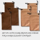 6-pack Drawstring Sunglasses Microfiber Faux Velvet Cloth Soft Case Pouch Bag