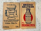 2 1923 Bromo Seltzer Advertising Calendar   Tablet - Littleton Drug Co  Colorado