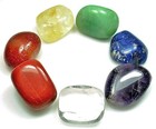 7 Stone Chakra Healing Tumbled Crystal Set  c2  With 8 Page Instruction Booklet