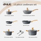 12 Pieces Hammered Cookware Set Nonstick Granite Coated Pots And Pans Set Gray