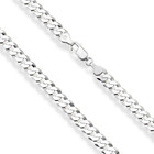 Solid 925 Sterling Silver Italian 7mm Diamond Cut Cuban Link Curb Chain Necklace